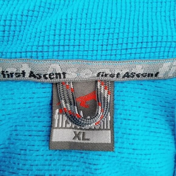 FIRST ASCENT Sweatshirt Waffle Texture Sweater Top Blue Sz XL - Picture 7 of 8